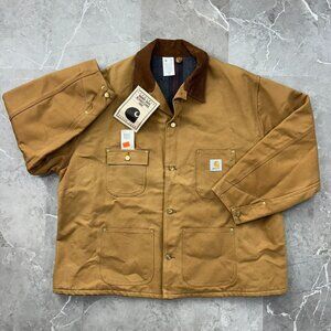 90s Vintage Carhartt Chore Coat Mens 3XL 56 Blanket Lined Workwear Dead Stock